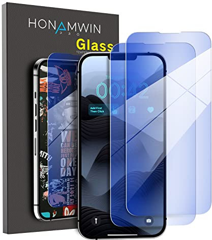HONAMWINPRO Screen Protector Blue Light Block For iPhone 12 Pro Max Tempered Glass 2 PACK Screen Protector