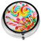 Sweet Candy Backdrop Print Round Pill Box,Portable Mini Metal Pill,Pill Box 3 Compartment Medicine Pill Case