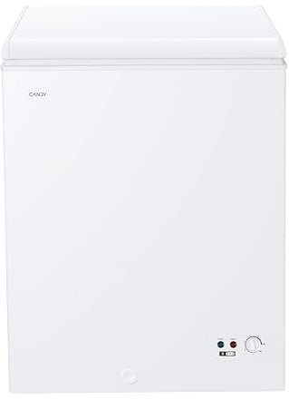 Candy CCHH 145E, Congelador Arcón Horizontal, Ancho 70CM, 137L, Tecnología Estática, 1 Cesto, Control Electrónico Externo, Indicador de Temperatura, Alarma Aumento de Temperatura, 39DB, Blanco