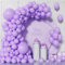 Visun Lila Luftballons, 130 Stück Pastell Ballon Girlanden bogen Set, 5/9/10/12/18 Zoll Macaron Lila Ballon für Frauen Mädchen Jungen Männer Geburtstag Hochzeit Babyparty Party Dekorationen