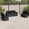 Willood 7 TLG Garten Rattan Sofa-Set mit Kissen Schwarz Poly RattanSchwarz+Schwarz