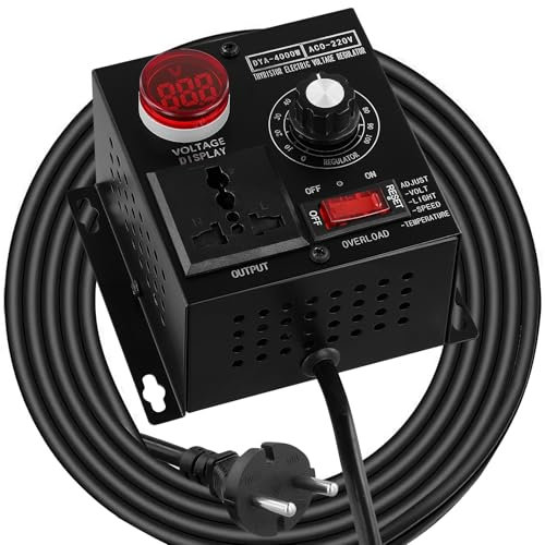 Drehzahlregler 230V,Frequenzumrichter 230V ist Geerdet,Spannungsregler mit 4000W AC zur Lichtregelung, Temperaturregelung und Geschwindigkeitsregelung,Spannungsregler 230V
