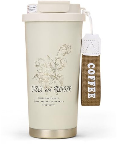 Travel Mug, Insulated Coffee Cup Leakproof Coffee Mug 530ml Portable Coffee Cup Reusable Coffee Cups BPA-Free Travel Car Coffee Mug with Hidden Straw Perfect for Hot and Cold Drinks