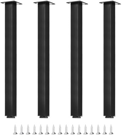 sourcing map 16 Inch Furniture Leg, Adjustable Table Legs, Metal Cabinet Legs Extension for Coffee Table, Sofa, Cabinet, Couch, Replacement Legs for Furniture Set of 4