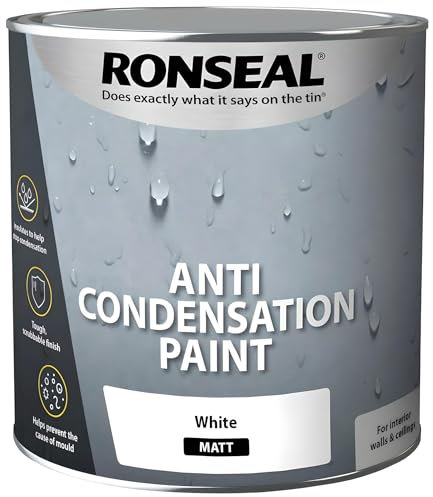 AMK® Ronseal Anti Condensation Paint White 750ml Interior Walls & Ceilings Tough Scrubbable Finish Prevent Mould Insulates