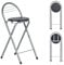 ZZINOKE Barhocker Klappbarer, Keine Montage Erforderlich, Tragbarer Outdoor Barhocker Geeignet Für Küche, Bistro, Geschäft, Veranstaltungen im Freien, Sitzhöhe 61 cm (Schwarz und Silber)