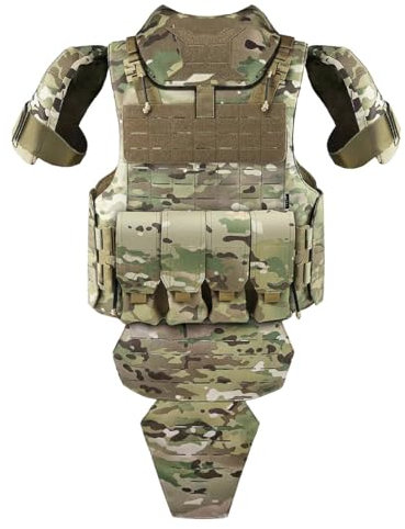 HOPBLOCK Taktische Weste Herren, Militär Plattenträger Nashorn D-Verteidigung Combat, Airsoft Paintball Einstellbar Einsatzweste Tactical Vest