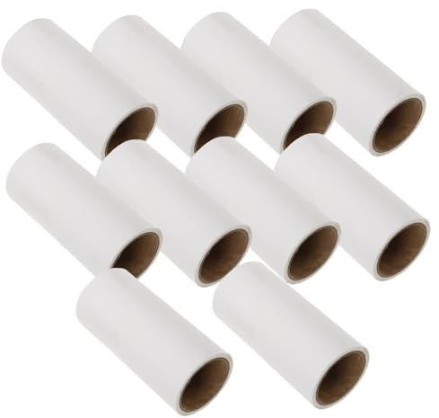 10pcs Removable Sticky Paper Depiller for Clothes Cleaner Reusable Lint Roller Hair Removal Brush Remover Hair Remover Large Lint Rollers for Carpet Refill Broom Cat Kit White