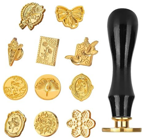 Wachssiegel Stempel, Siegelstempel, Wachs Stempel, Wachsstempel Köpfe, Wachssiegel Stempel Köpfe, Wachs Siegel Stempel Kit, Siegelwachsstempel für Kartenumschläge, Einladungen, für Umschlag 11 Stile