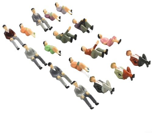 50 Stück Miniatur-Modellfiguren, sitzende bemalte Menschen Figuren Modelleisenbahnen Architektonische Kunststoff-Menschenfiguren für Miniaturszenen