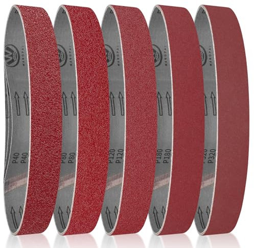 FEIHU 10 pezzi Nastri abrasivi 40 x 760 mm. Per la lucidatura di metallo, legno.levigatrice a nastro Grana 240