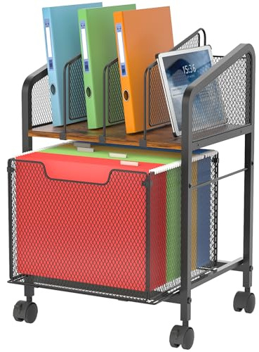 Tiaoheka Aktenschrank mit verstellbaren Trennwänden, mobiler Aktenschrank mit Schublade auf abschließbaren Rädern, Hängeregistratur-Organizer neben dem Schreibtisch für Büro, Zuhause (zum Patent