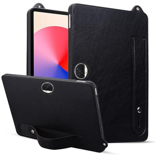 BailiTao Funda para tablet Huawei Honor Pad 9 de 12.1 pulgadas, a prueba de golpes, con correa de mano, piel y poliuretano termoplástico (color negro)