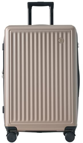 WEALTHOUSE Hartschalenkoffer Set mit TSA-Schloss, 360° Universalrollen, Teleskopgriff, stoßfestem Gehäuse, Erweiterungssystem, elastischen Griffen, Netzinnenfächern, Kreuzgurt (Gold,L)
