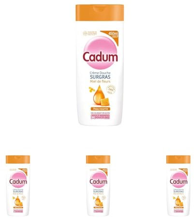 Cadum Crème Douche Surgras Miel de fleurs 450ml (Lot de 4)