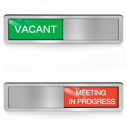 Türschild mit Aufschrift Meeting in Progress, Vacant Occupied Signs, Magnetic Office Door Signs, Privacy Slider Sign for Conference Room, Home Office, Therapy Tells whether Room Available or in a