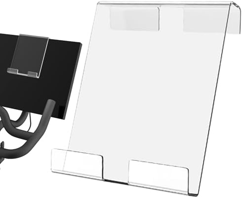 Generisch Tablet Stand, Clear Acrylic Phone and Tablet Mount Holder, 7.09x6.3 Inches, Effortless Installation, Great Gift, Stationary Bike Accessories for Home Gym, Fitness Room, Athletes
