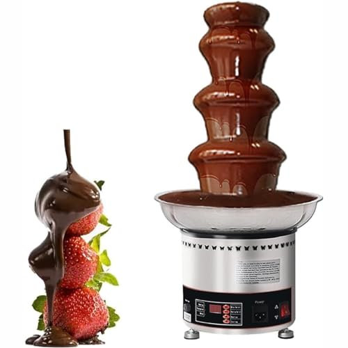 SGKOMN Large Capacity Chocolate Waterfall Melting Machine,300W Chocolate Fountain, 30-150℃ Adjustable Sauce Melting Pot, Great for Party & Family Gathering (4Tier)