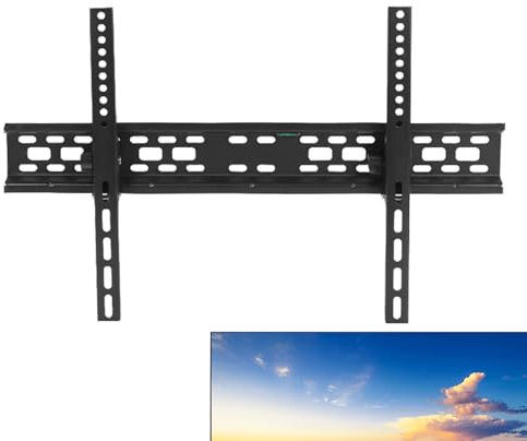 Nhujevkom Support Murale pour Télévision, Support Mural pour Écran d'Ordinateur Réglable, Fixation Ultra-Fine pour Écrans Plat et Courbé avec Nivellement Intégré