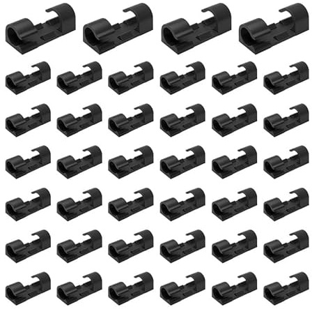 40 Pack Cable Clips Car Dash-Cam PC Wire Management Home Office Adhesive Cable Organizer (Black)