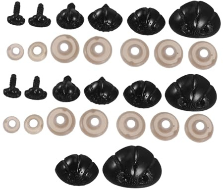Hemobllo 30pezzi Naso di Bambola in Plastica per Animali di Forniture DIY con Rondelle Incluse Accessori per Naso di Sicurezza per Giocattoli per Casa e Scuola Stile Casuale