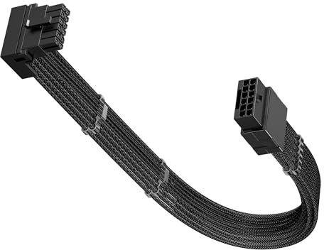 Fasgear 90 Grad 12VHPWR(12V-2x6) GPU Verlängerungskabel 30cm,PCIe 5.0/5.1 16Pin(12+4) Stecker auf Buchse,600W ATX 3.1/3.0 Winkel Adapter Kabel für RTX 3090Ti/4070Ti/4080/4090/5070Ti/5080/5090(Type B)