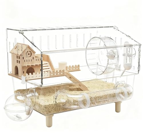 Großer Hamsterkäfig 2-Etagen Durchsichtiges Zuchtgehege