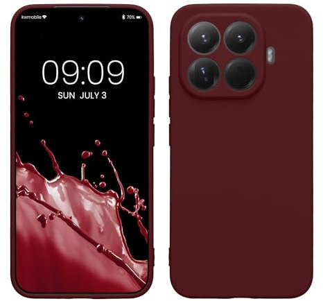 kwmobile Handyhülle für Xiaomi 15T Pro Hülle - weiches Handy Silikon Case - Schutzhülle Cover - Bordeaux Violett
