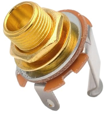Electric Guitar Input Jacks for & Bass, 1 / 4Inch (6.35mm) Mono Socket Chrome Nut and Washer Input