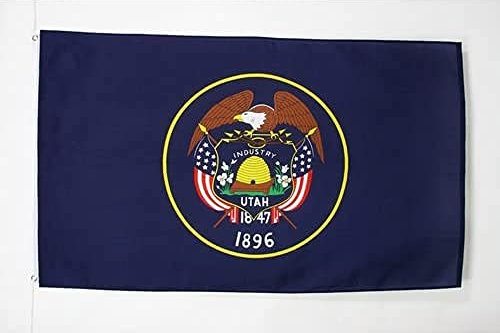 AZ FLAG - Flagge Utah - 150x90 cm - Bundesstaat Utah Fahne 100% Polyester mit Messing-Ösen - 110g