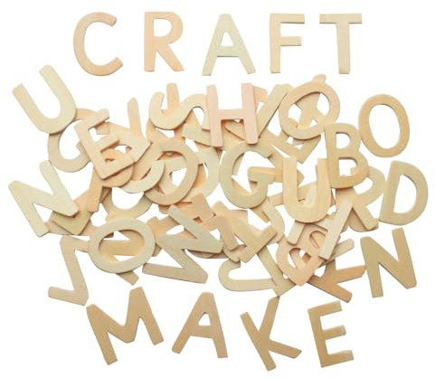 120 Alphabet Wooden Capital Letters For Craft Signs Name Toy Box 4.5cm tall and 3mm thick