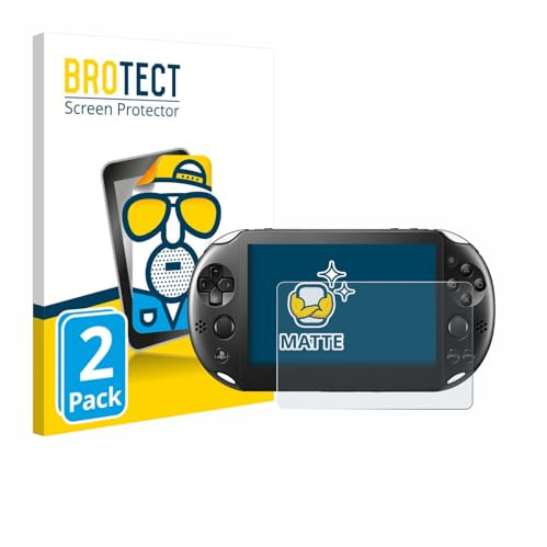 BROTECT Schutzfolie für Sony Playstation PS Vita Slim | 2 Stück Entspiegelnder Displayschutz Made in Germany Matte Displayschutz-Folie Anti-Reflex Anti-Fingerprint Einfache Montage