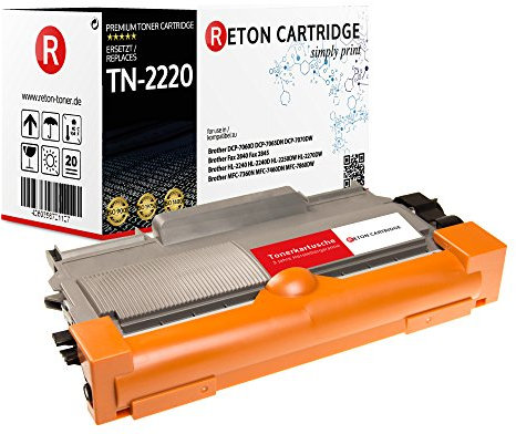 Original Reton Toner, kompatibel, 5er Set-Schwarz für Brother TN-2220 (TN2220), HL-2275, 2275DW, 2280DW, MFC-7240, 7360N, 7365DN, 7460, 7460DN, 7860, 7860DW, FAX-2845, Intellifax 2840, 2940