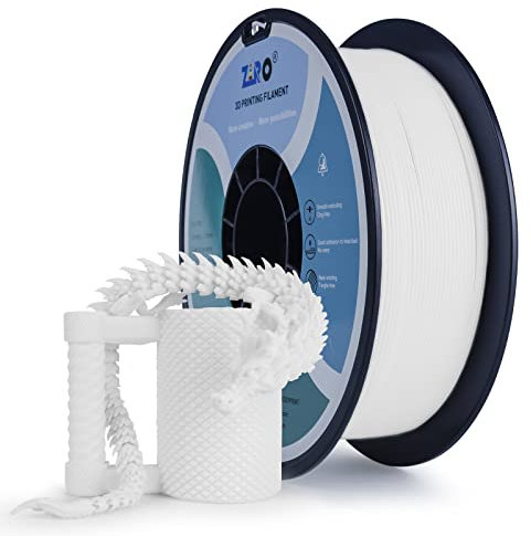ZIRO PLA Filament 1.75mm, 3D Drucker Filament PLA Basic Color Series 1.75mm 1kg (2.2lbs), Maßgenauigkeit +/- 0.03mm, Schneeweiß