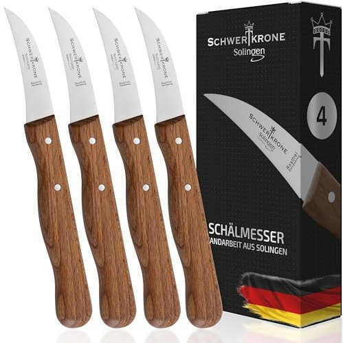 Solingen Ensemble de Couteaux de Chef Premium en Acier Inoxydable avec Manche en Bois de Hêtre - Confort Ergonomique et Coupe Précise