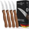 SCHWERTKRONE® Schälmesser gebogen Premium 4er Set [MADE IN SOLINGEN - GERMANY] - Gemüsemesser Obstmesser - Küchenmesser klein scharf - Schneidemesser Kartoffelschälmesser - Allzweckmesser (4x 15,5 cm)