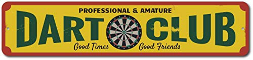 Lotusworld New Road Sign Dart Club Sign Metal Professional Amature Dart Boardame Metal Street Sign tin Sign 4x16 inches