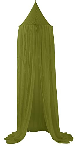 MEYCO Baby Betthimmel 55x240cm Babyhimmel Baumwolle Polyester Avocado | 80 % Polyester, 20 % Baumwolle, Baldachin, kuschelig weich, waschbar, einfache Befestigung