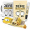 Super Regalo Personalizado para Jefes. Al Jefe no se le tocan los Huevos. Taza, libreta, boli y Trio de Calcetines