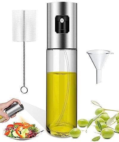HoldFist Spruzzino Nebulizzatore Spray per Friggitrice ad Aria, spruzzatore di Olio d'oliva 100ml, Bottiglia Aceto Portatile, per BBQ, Cucina, Insalata