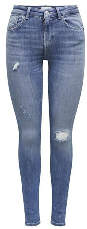 ONLY Damen Onlpower Life Mid Push Sk Dt Rea264 Noos Jeans, Medium Blue Denim, XL / 30L EU