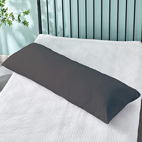 Heimtex Lange Nackenrolle Körper Kissen 5ft mit atmungsaktivem Mikrofaser Kissenbezug weich und fest Unterstützung Kissen für Schwangerschaft und Stillen (Charcoal)