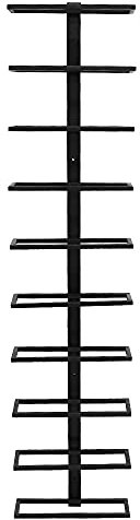 HUOLE Botellero Vino Pared Botellero Vertical de 10 Botellas Soporte para Botella de Vino Portabotellas Metálico para Cocina Negro-116 * 27 * 10,5 cm-10 Capas