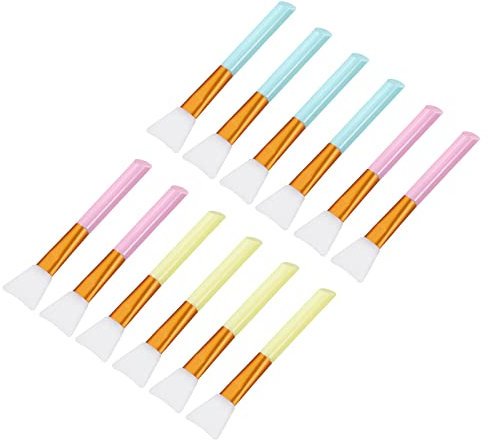 sourcing map Silicone Epoxy Brushes Pink/Blue/Yellow Applicator DIY Brush for Making Epoxy Tumbler, Pack of 12