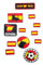 9 Parches tejidos bandera España. Aplicaciones termoadhesivas para decorar chaquetas, pantalones, camisetas, cazadoras