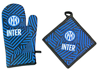 F.C.Inter | Oven Glove + Kitchen Pot Holder | Barbecue Set | Official Product