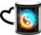 Yin Yang Feuer und Eis bedruckte Tasse mit Farbwechsel, kreative Keramik-Farbwechsel-Tasse
