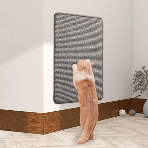 JanYoo Katze Kratzschutz Katzenkratzmatte Sisal Katzenkratzmatte Kratzmatte für Katze Katzenkratzmatte für Sofa Möbel Tür Kratzschutz 60 × 40 cm(Grau)