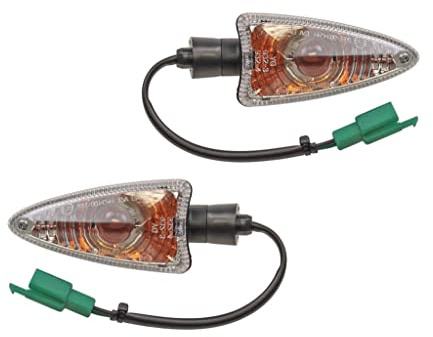 Blinker Set Hinten Klar 12V E-geprüft passend für Yamaha Aerox (ab 2013), YZF-R MT 125, Aprilia RS4 125, BMW, Ducati, Triumph, und mehr | 2 Stück (Rechts + Links), BA9S Glühbirne