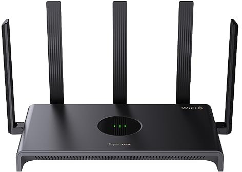 Reyee AX3000 - Enrutador Wi-Fi 6, Internet de doble banda, 802.11ax inalámbrico, cobertura de hasta 3.000 pies cuadrados Ft., Gigabit Wan Aggregation, WPA3, Smart VPN para gran hogar (RG-E4)